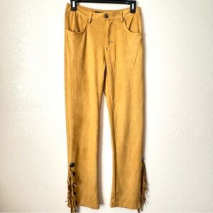 L&B Mustard Fringe Western Pants | Size 4 | NWT